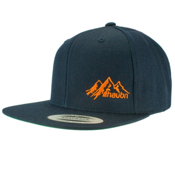 haubn Snapback Cap Classic navyblau logo mountain orange | haubn